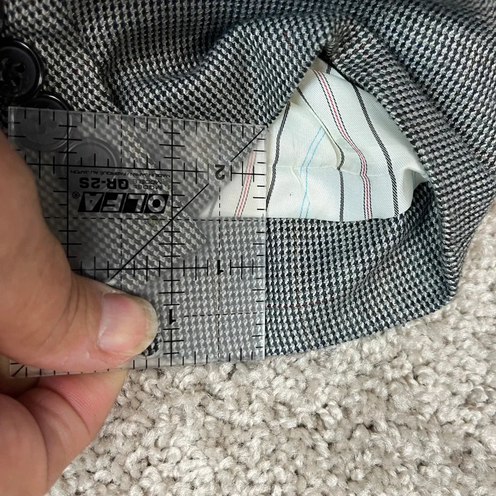 Lauren Ralph Lauren Mens 44R Grey Micro Houndstooth Two Button Blazer Sport Coat